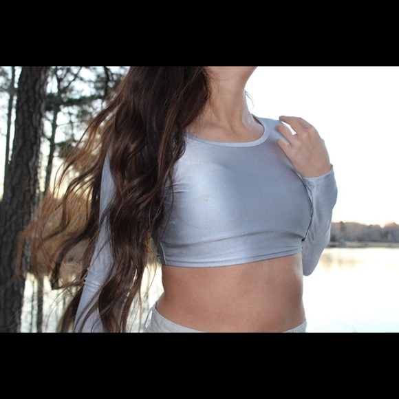 Silver Long Sleeved Crop - Picture 4 of 5